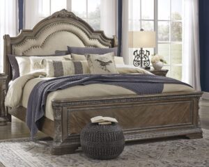Charmond - Brown - King Upholstered Sleigh Bed