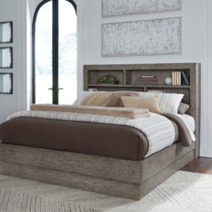 Anibecca - Weathered Gray - King Bookcase Bed