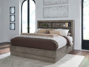 Anibecca - Weathered Gray - King Bookcase Bed