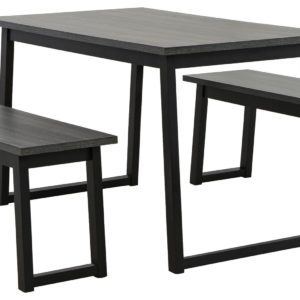 Garvine - Black / Gray - Rect Drm Table Set (Set of 3)