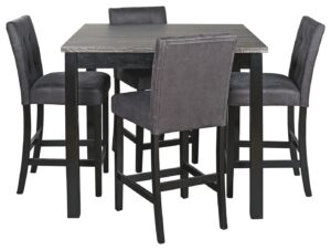 Garvine - Black / Gray - Square Counter Tbl Set (Set of 5)