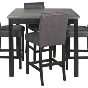Garvine - Black / Gray - Square Counter Tbl Set (Set of 5)