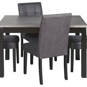 Garvine - Black / Gray - Rect Drm Table Set (Set of 5)