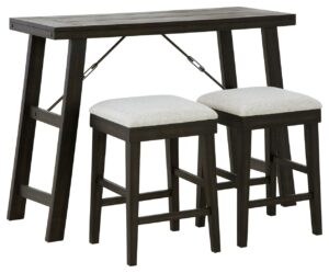 Noorbrook - Antique Black - Rect Drm Counter Tbl Set(Set of 3)
