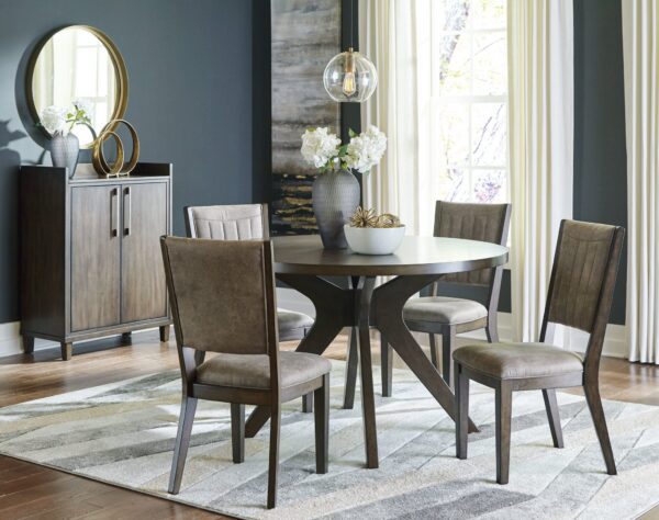 Wittland - Dark Brown - 6 Pc. - Dining Room Table, 4 Side Chairs, Bar Cabinet