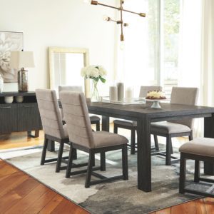 Bellvern - Dark Gray - 7 Pc. - Dining Room Table, 6 Side Chairs