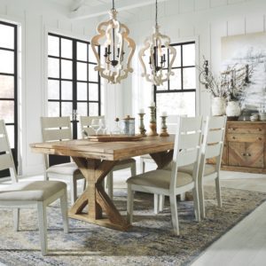 Grindleburg - Light Brown - 7 Pc. - Dining Room Table, 6 Side Chairs