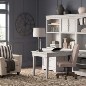 Kanwyn - Whitewash - Partners Desk With 2 Bookcases