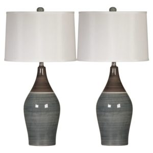 Niobe - Multi Gray - Ceramic Table Lamp (Set of 2)