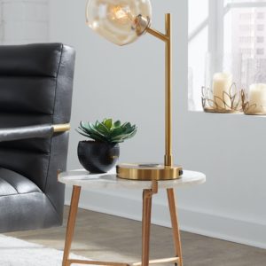 Abanson - Amber / Gold Finish - Metal Desk Lamp