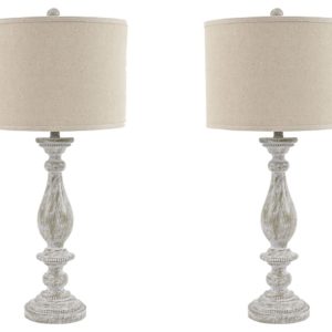 Bernadate - Whitewash - Poly Table Lamp (Set of 2)