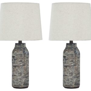Mahima - Black / White - Paper Table Lamp (Set of 2)