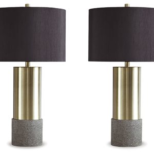 Jacek - Gray / Brass Finish - Metal Table Lamp (Set of 2)