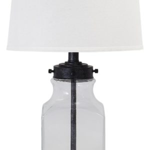 Sharolyn - Transparent / Silver Finish - Glass Table Lamp