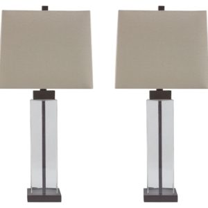 Alvaro - Clear / Bronze Finish - Glass Table Lamp (Set of 2)