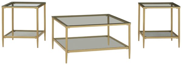 Zerika - Gold Finish - Occasional Table Set (Set of 3)