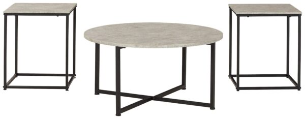Lazabon - Gray / Black - Occasional Table Set (Set of 3)