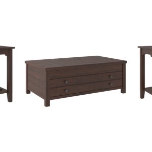 Camiburg - Warm Brown - 3 Pc. - Coffee Table, 2 Chairside End Tables