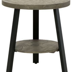 Brennegan - Gray / Black - Round End Table