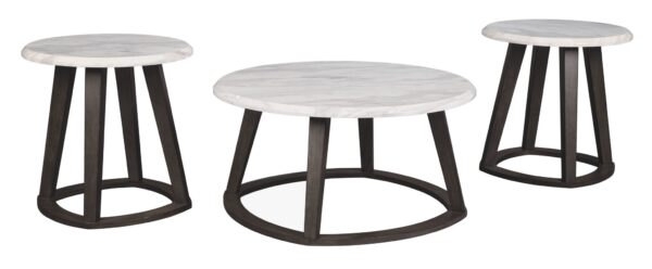 Luvoni - White / Dark Charcoal Gray - Occasional Table Set (Set of 3)