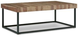 Bellwick - Natural / Black - Rectangular Cocktail Table