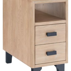 Freslowe - Light Brown / Black - Chair Side End Table - Open Cubby