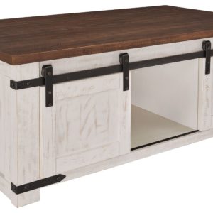 Wystfield - White / Brown - Rectangular Cocktail Table