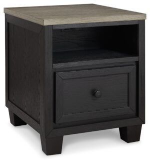Foyland - Black / Brown - Rectangular End Table