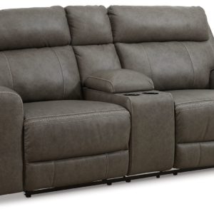 Roman - Smoke - Pwr Rec Loveseat/Con/Adj Hdrst