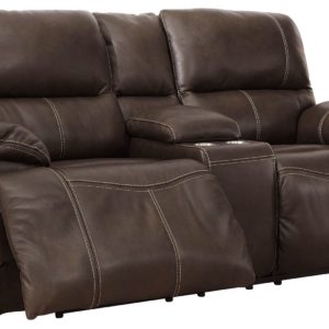 Ricmen - Walnut - Pwr Rec Loveseat/Adj Headrest