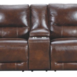 Catanzaro - Mahogany - Pwr Rec Loveseat/Con/Adj Hdrst