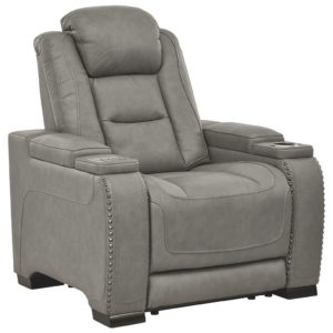 The Man-den - Gray - Pwr Recliner/Adj Headrest