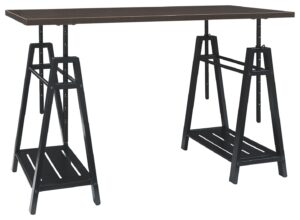 Irene - Warm Brown / Black - Adjustable Height Desk