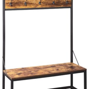 Bevinfield - Brown / Black - Hall Tree With Storage Bench