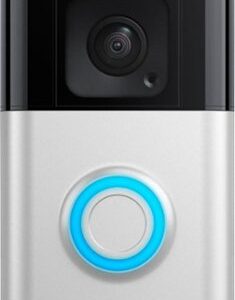 Ring - Battery Doorbell Plus Smart Wifi Video Doorbell – Battery Operated with Head-to-Toe View - Satin Nickel