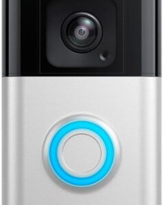 Ring - Battery Doorbell Pro Smart Wi-Fi Video Doorbell - Battery-powered with Head-to-Toe HD+ Video - Satin Nickel