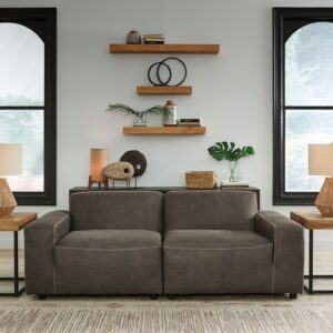 Allena - Gunmetal - Loveseat 2 Pc Sectional