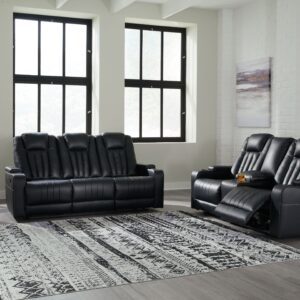 Center Point - Black - 2 Pc. - Reclining Sofa, Loveseat