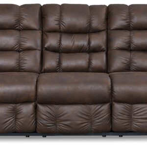Derwin - Nut - Reclining Sofa W/ Drop Down Table