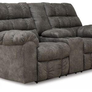 Derwin - Concrete - Dbl Rec Loveseat W/Console