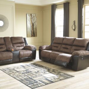 Earhart - Chestnut - 2 Pc. - Reclining Sofa, Loveseat