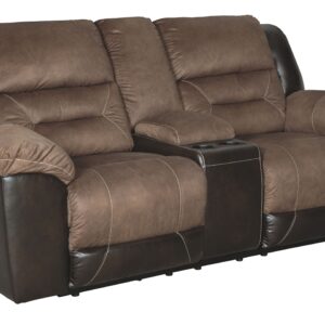 Earhart - Chestnut - Dbl Rec Loveseat W/Console