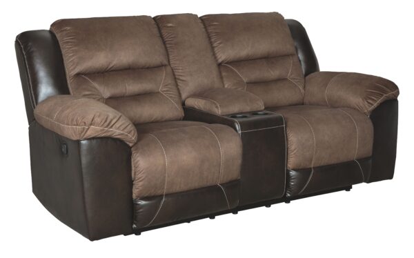 Earhart - Chestnut - Dbl Rec Loveseat W/Console