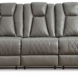 Mancin - Gray - Rec Sofa W/Drop Down Table