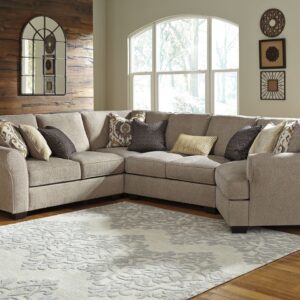 Pantomine - Driftwood - Right Arm Facing Cuddler With Armless Loveseat 4 Pc Sectional