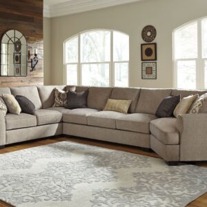 Pantomine - Driftwood - Right Arm Facing Cuddler With Armless Sofa 4 Pc Sectional