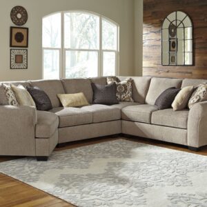 Pantomine - Driftwood - Left Arm Facing Cuddler With Armless Loveseat 4 Pc Sectional