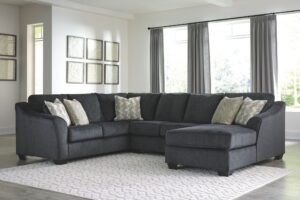 Eltmann - Slate - Right Arm Facing Corner Chaise With Sofa 3 Pc Sectional