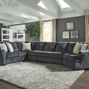 Eltmann - Slate - Right Arm Facing Cuddler With Sofa 4 Pc Sectional