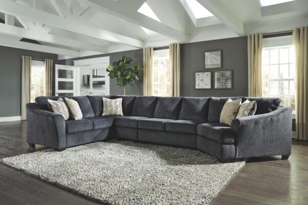 Eltmann - Slate - Right Arm Facing Cuddler With Sofa 4 Pc Sectional